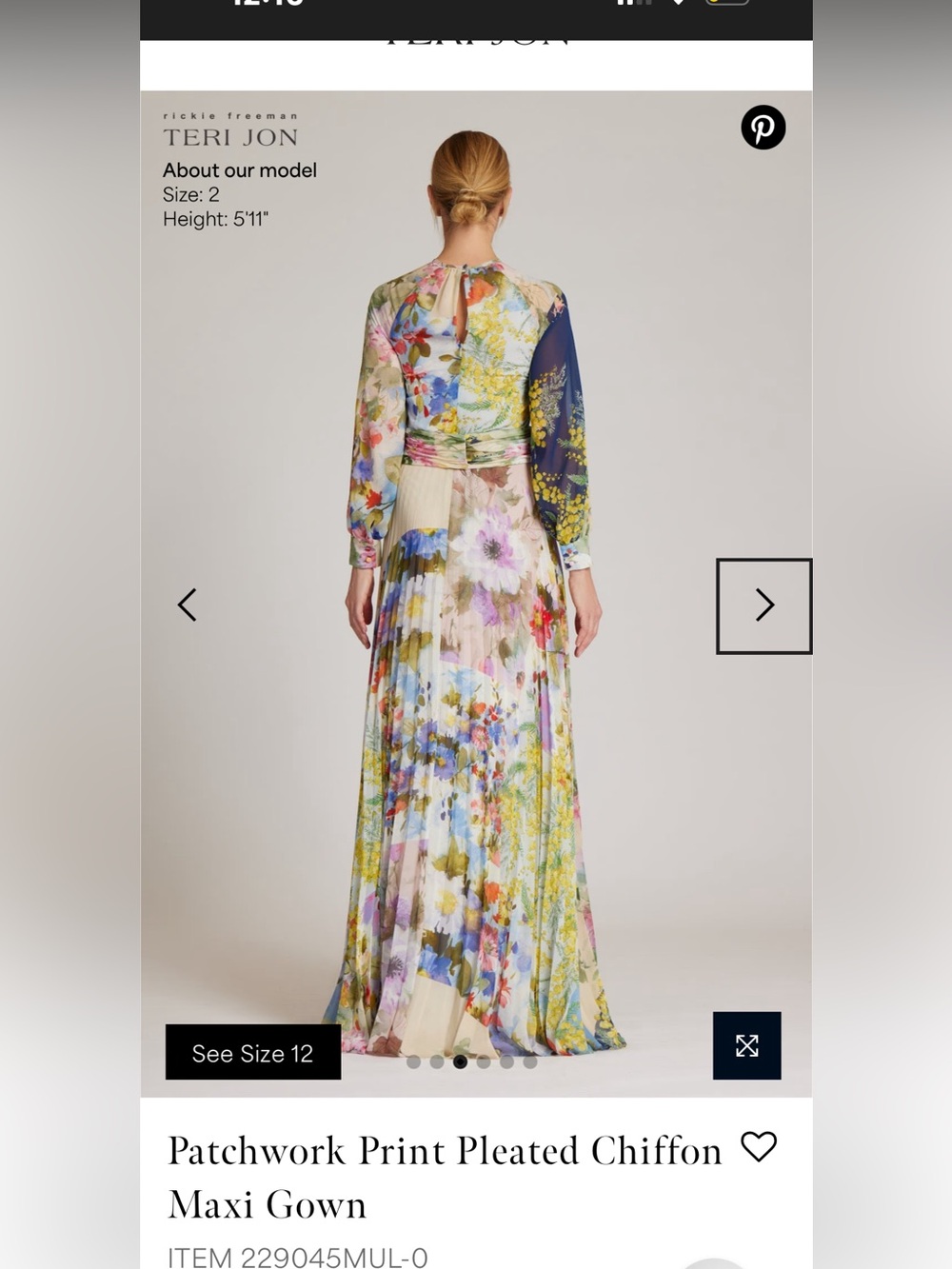 NWT Rickie Freeman for Teri Jon gown. Sz 12 - Picture 3 of 4